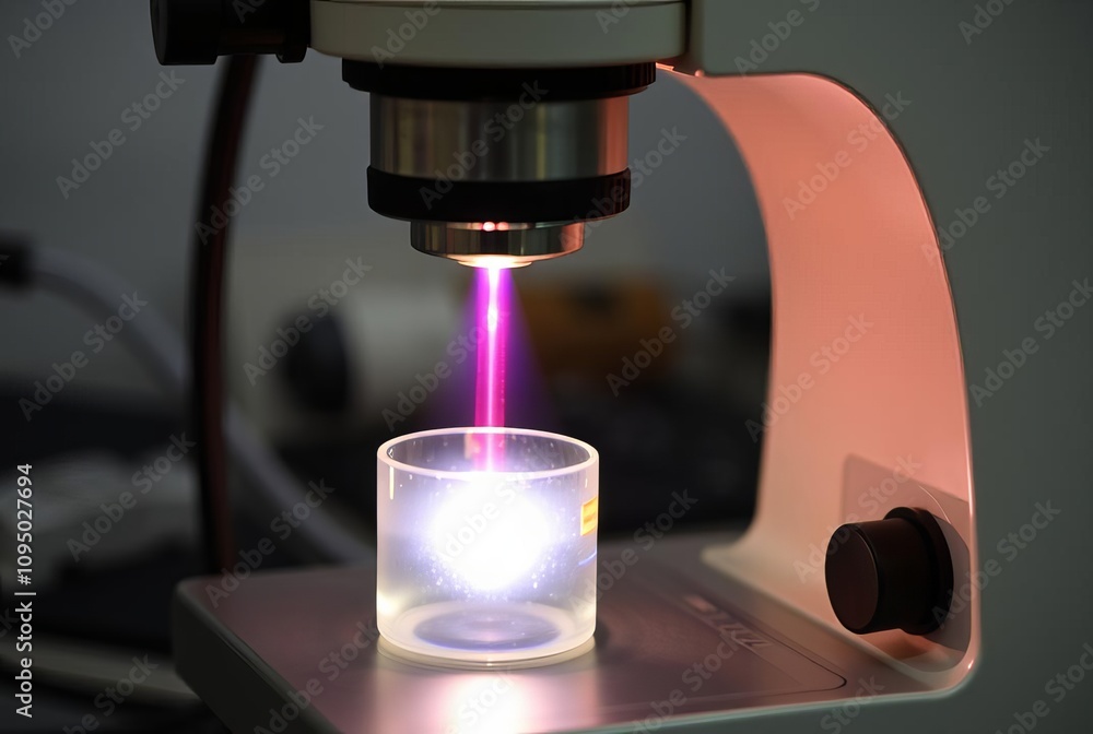 Raman Spectrometer with Laser and Sample A Raman spectrometer wi ...
