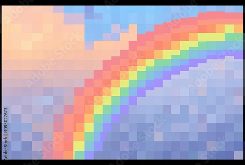 Rainbow Pixelate Break down the rainbow into large pixelated squ photo