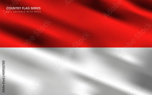 Realistic vector illustration of the Indonesia flag, EPS10