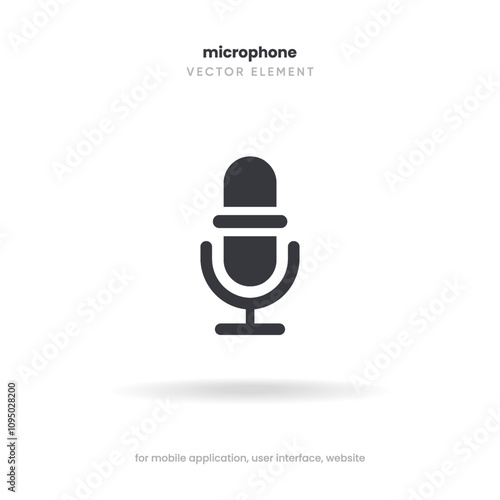 Podcast, broadcast, webcast icon. Voicemail sign. Voice chat icon. Recording symbol. Mute icon. 3D Phone microphone icon for UI UX, mobile app, presentations with soft UI, push button.