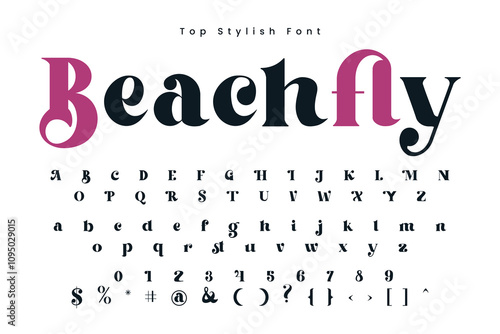 Beachfly Stylish alphabet typeface display font vector and Beautiful luxury typography Font