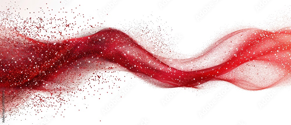 An abstract red glitter wave illustration that is extremely close up and has a large content area for backdrop or textual utilization, Generative AI. An abstract red glitter wave illustration that is extremely close up and has a large content area for backdrop or textual utilization, Generative AI.