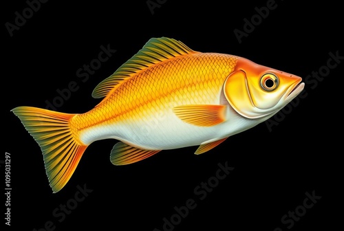 _ . F – A fish swimming upwards, with its tail fin providing t photo