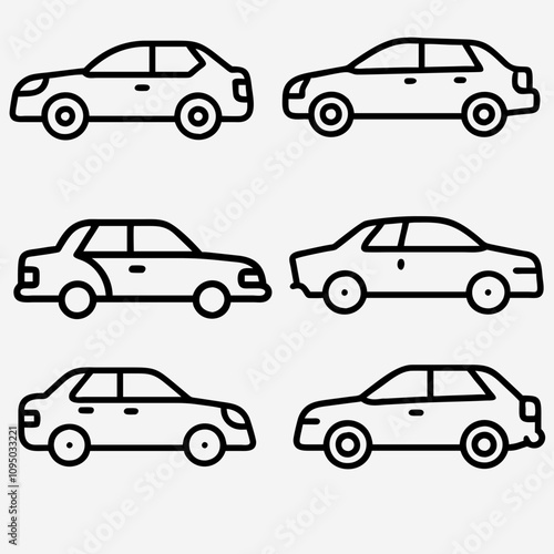 set of cars icon silhouette vector illustration