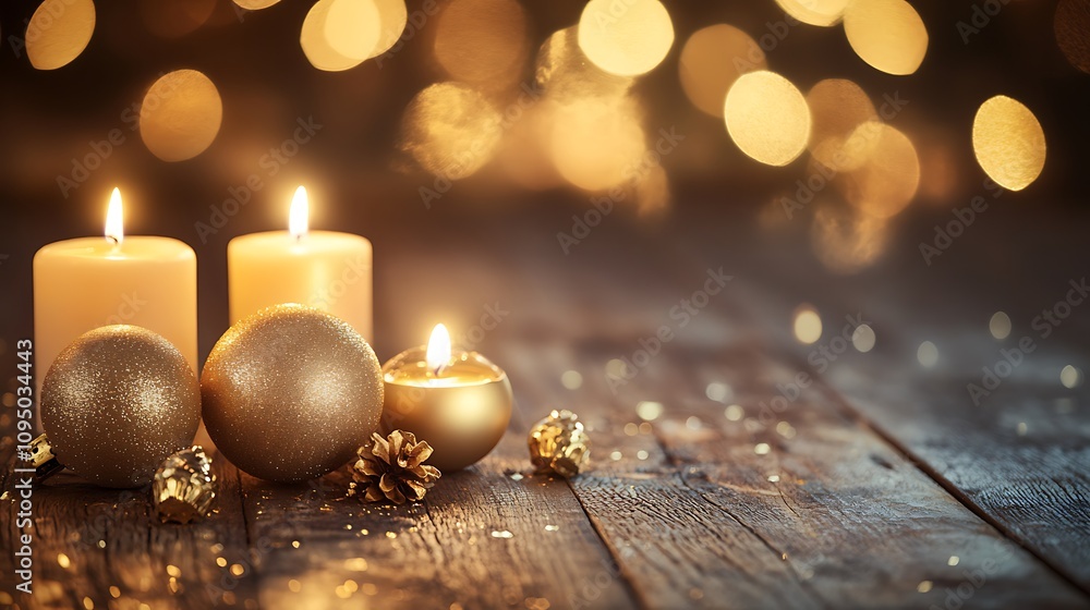 Fototapeta premium Cozy Christmas Scenes: Decorated Tree, Warm Fireplace, and Festive Lantern in Snow