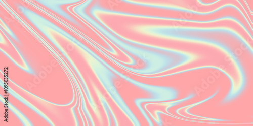 A dreamy, pastel pink background with swirling, iridescent patterns creates a soft and whimsical aesthetic.