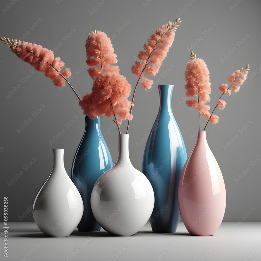 Minimalist Modern Vase Collection with Elegant Floral Arrangement – Stylish Interior Decor Minimalist Modern Vase Collection with Elegant Floral Arrangement – Stylish Interior Decor