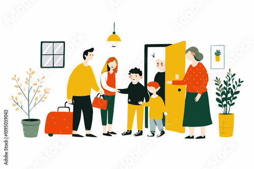 Family Visit: Welcoming Relatives at Home with Warm Embraces