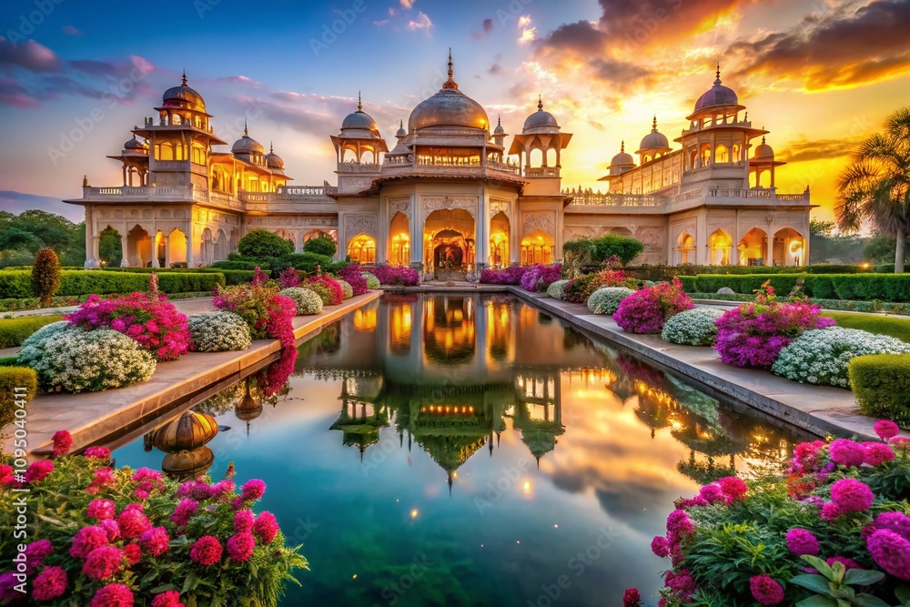 Majestic Views of a Grand Palace Surrounded by Lush Gardens and Serene ...