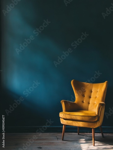 Mustard Velvet Armchair Aga...