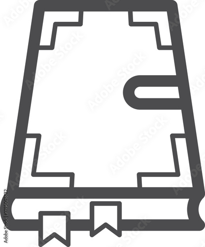 Grimoire line icon. Magic spell old book