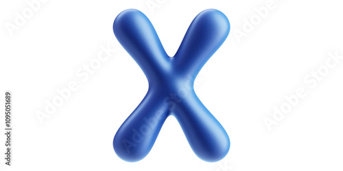 3D X Chromosome Illustration Isolated on Transparent Background