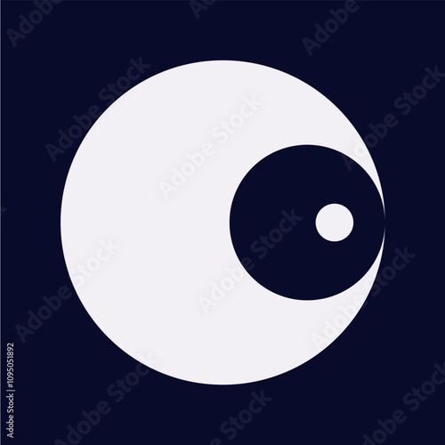 a big circle eye vector illustration flat style