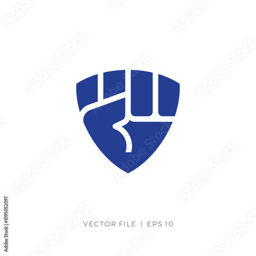 fist bump hand shield logo