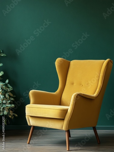 Mustard Yellow Velvet Armch...