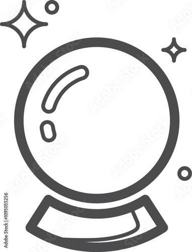 Magic orb line icon. Spiritual glass ball