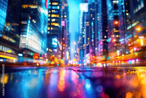 Wallpaper Mural A city street at night with plenty of lights and energy Torontodigital.ca