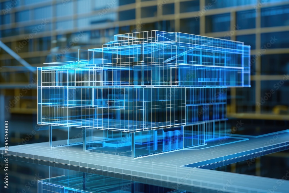 Obraz premium A miniature building model placed on a table surface