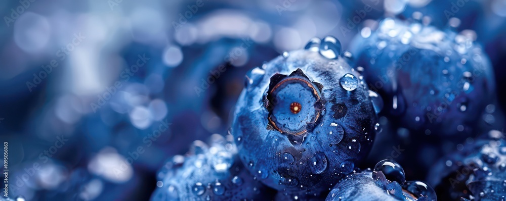 lose-up of Fresh Blueberries with Water Droplets. lose-up of Fresh Blueberries with Water Droplets.