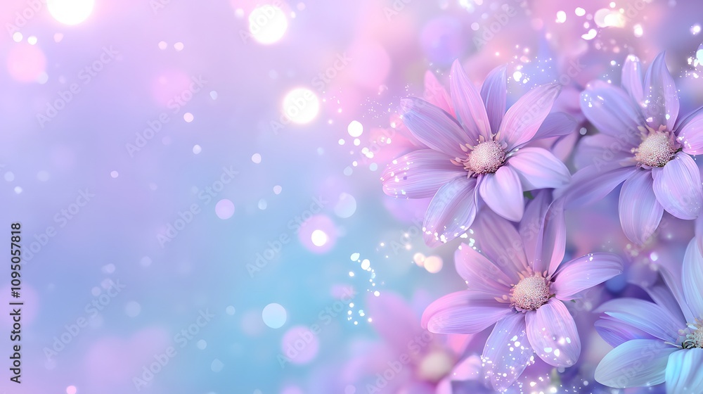 A whimsical floral frame of fantasy flowers with glowing petals surrounding an ethereal blank space. A whimsical floral frame of fantasy flowers with glowing petals surrounding an ethereal blank space.