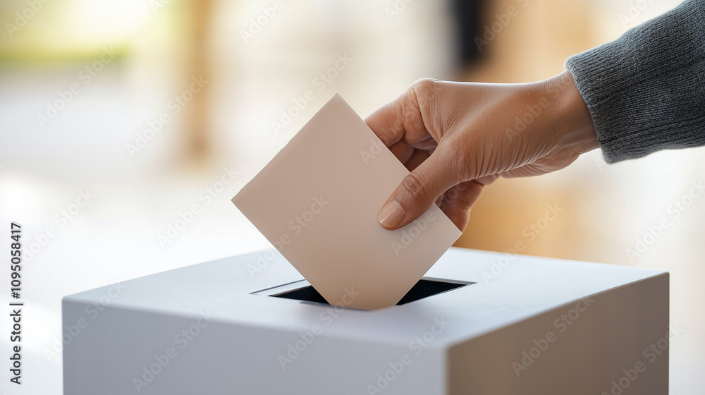 Ballot Submission in an Election Voting Box Ballot Submission in an Election Voting Box
