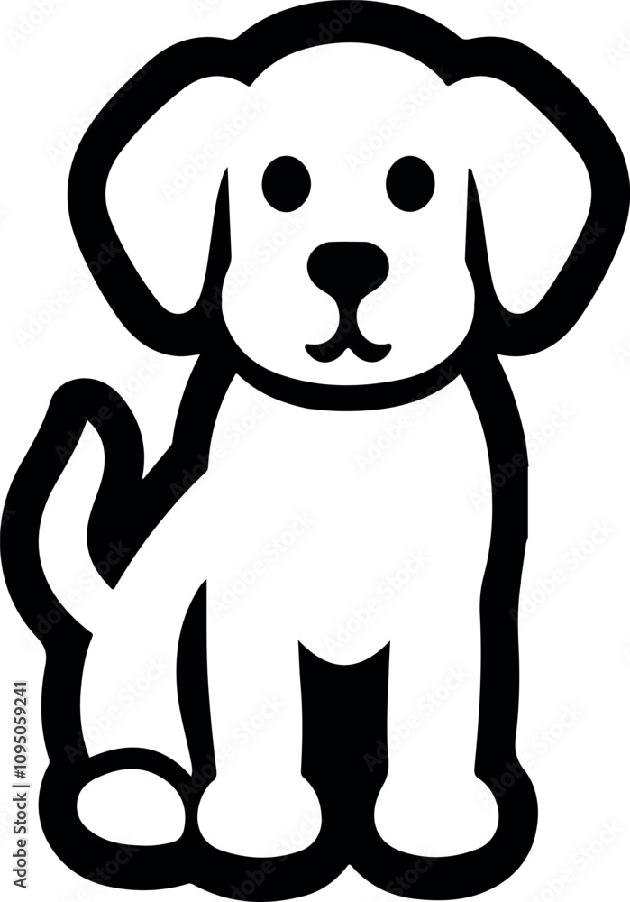 Happy brown puppy dog with a bone, wagging its tail, isolated on white background Happy brown puppy dog with a bone, wagging its tail, isolated on white background