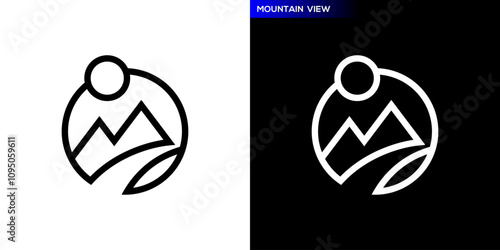 Vector design template of mountain road logo, cruising, adventure, icon symbol EPS 10