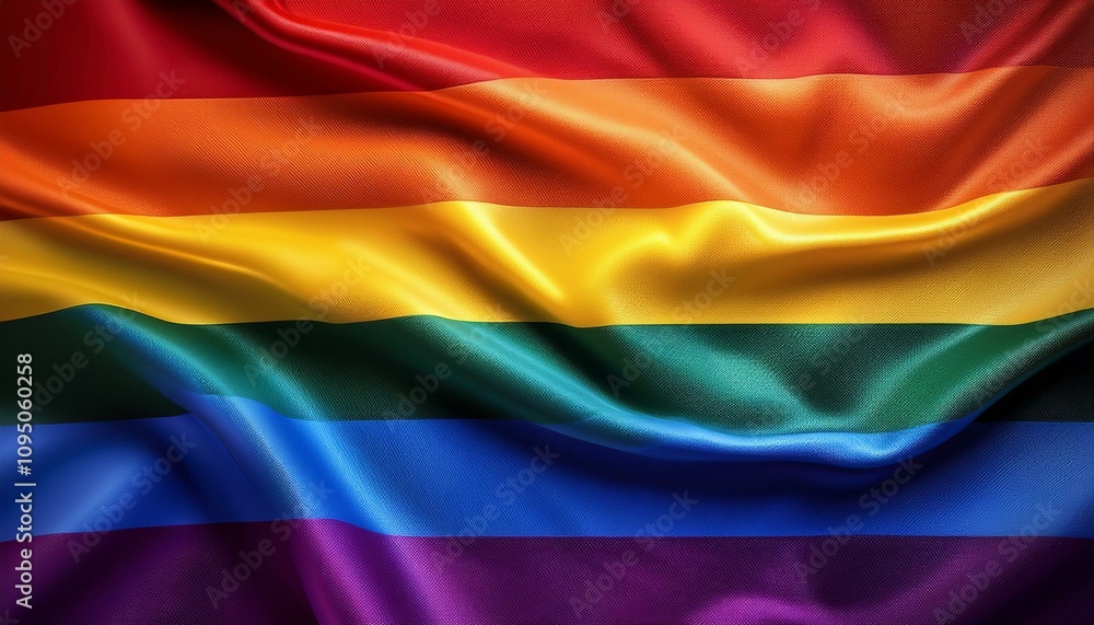 Fototapeta premium Waving LQBT flag background rainbow cloth