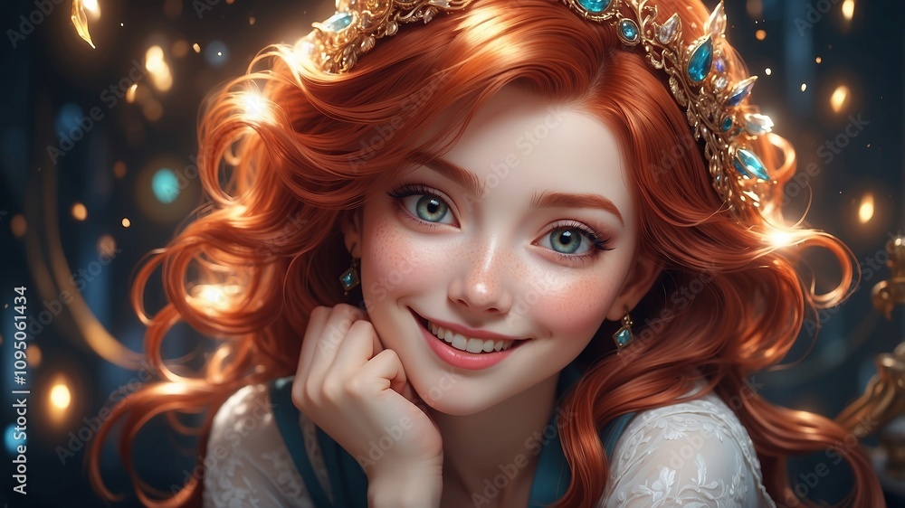 Happy redhead girl smiling looking at camera. Happy redhead girl smiling looking at camera.