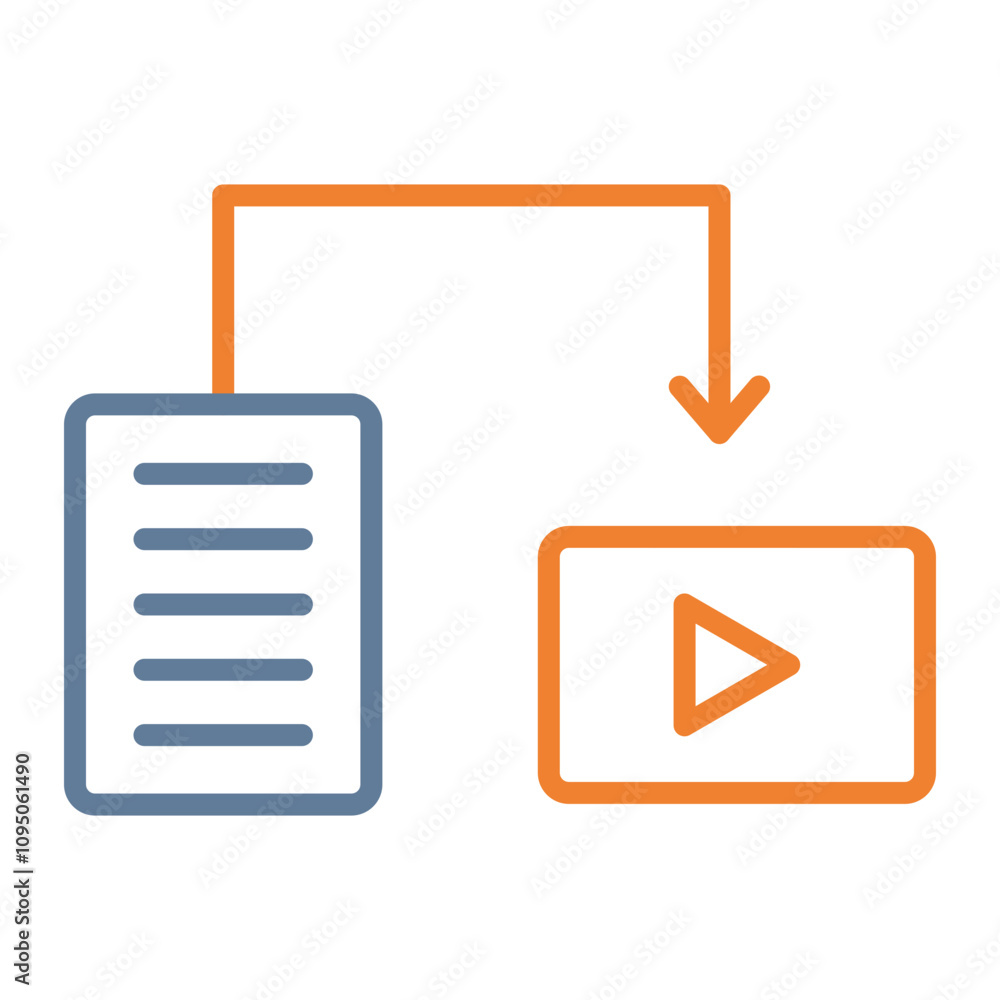 Text To Video Vector Icon Design Text To Video Vector Icon Design