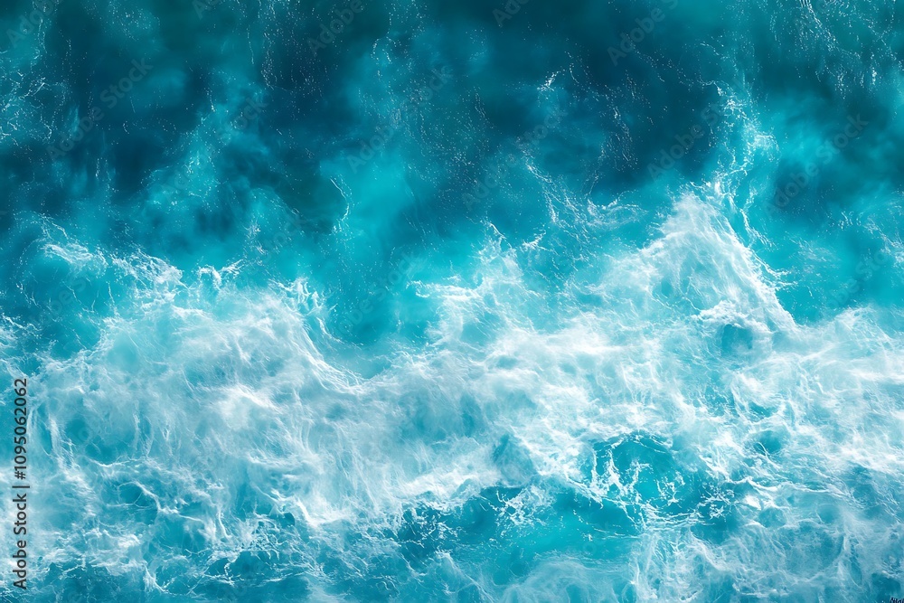 surface waves on the beach, Blue sea surface, water wave surface, blue water wave, top view surface waves on the beach, Blue sea surface, water wave surface, blue water wave, top view