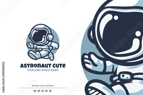 Astronaut Design Concept Illustration Vector Template