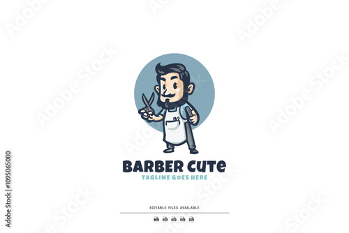 Barbershop illustration vector Design template