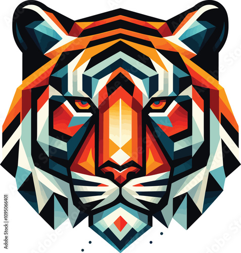 Geometric tiger head art Adobe Illustrator Artwork