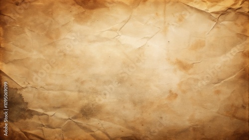 Aged sepia paper with crumpled texture and vintage characteristics