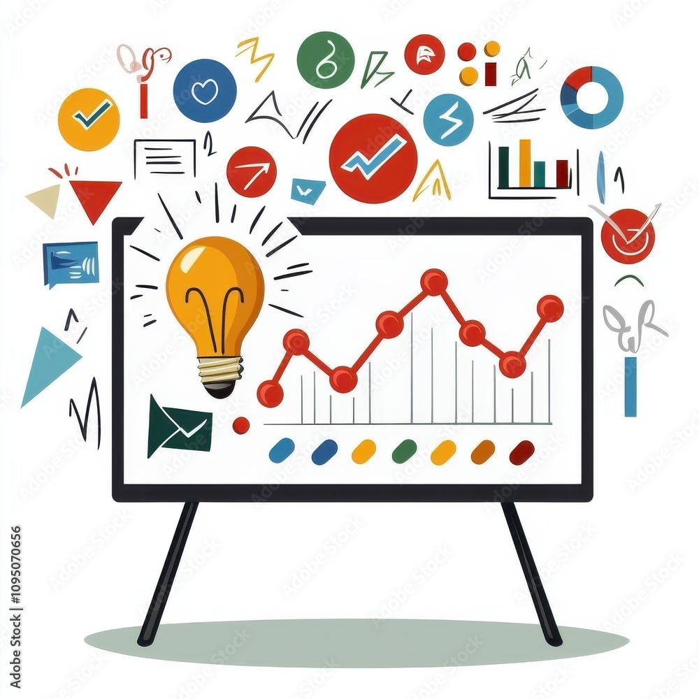 Strategic marketing planning session conference room infographic presentation professional environment overhead view data-driven insights for business growth Strategic marketing planning session conference room infographic presentation professional environment overhead view data-driven insights for business growth