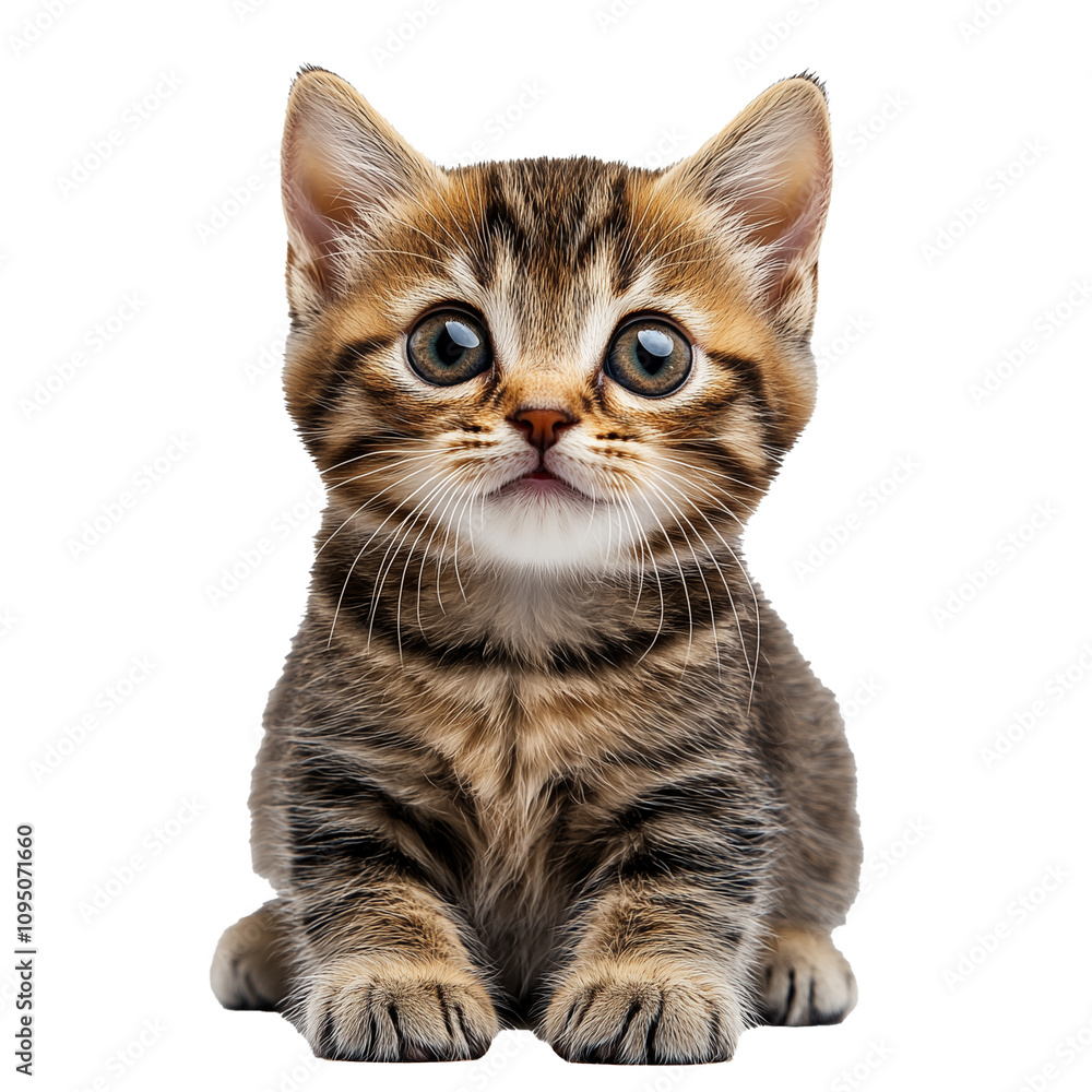 Obraz premium Cute kitten isolated on transparent background, cutout. PNG