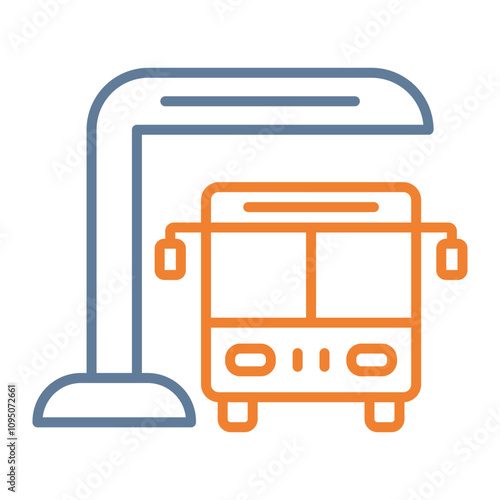Bus Station Vector Icon Design