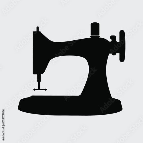 a black silhouette of a sewing machine