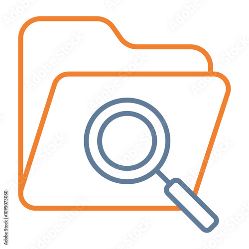 Folder Search Vector Icon Design