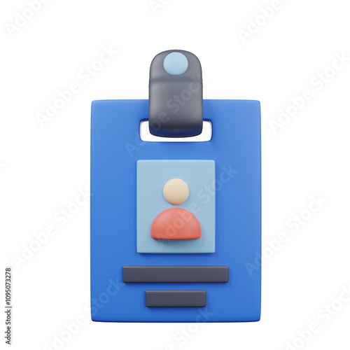 3d render of human resources id card