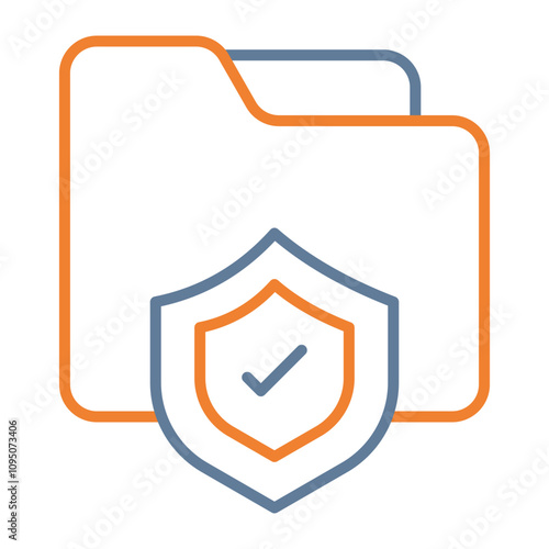Protected Folder Vector Icon Design