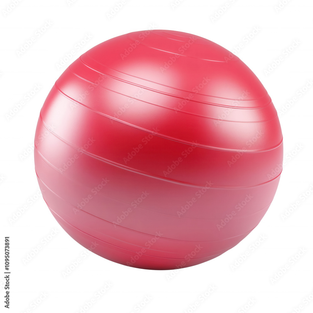 Red exercise ball, isolated on transparent or white background Red exercise ball, isolated on transparent or white background