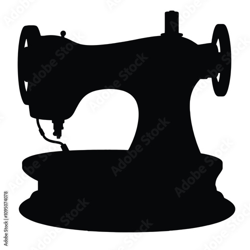 a black silhouette of a sewing machine