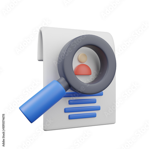 3d render of human resources find user