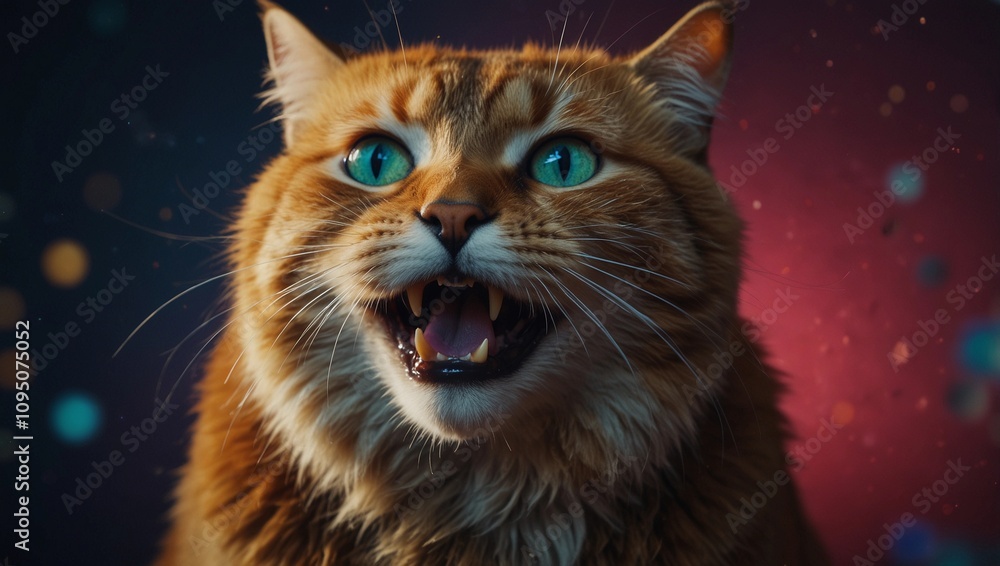 Anthropomorphic cats doing funny faces Anthropomorphic cats doing funny faces