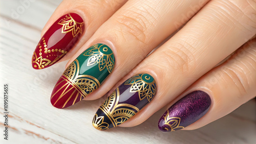 creative nail design, beautiful women's manicure, beautiful nails, fashion and nail care concept