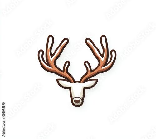 Graphic illustration of a deer head with antlers nature theme digital art minimalist style digital viewpoint wildlife concept photo