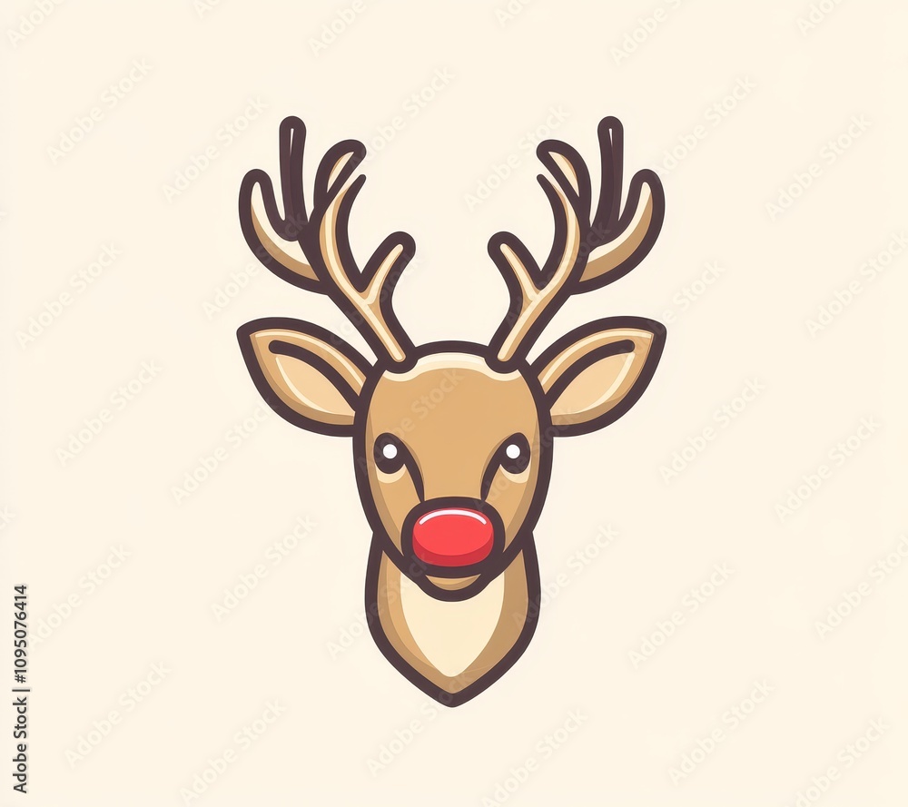 Festive reindeer illustration holiday design graphic art minimalist style digital artwork seasonal theme for kids Festive reindeer illustration holiday design graphic art minimalist style digital artwork seasonal theme for kids