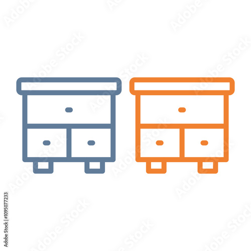 Bedside Table Vector Icon Design